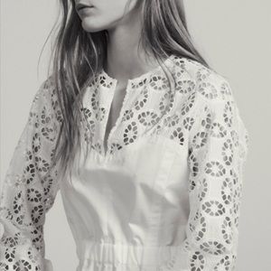 Sandro Dual Material Top With Lace